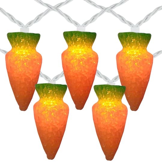 10ct. Orange Carrot Easter String Lights